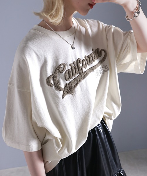 Java（ジャバ）の「《Javaジャバコラボ》ヴィンテージライクなこなれitem。サガラ刺繍ヴィンテージ加工ピグメントTシャツ（Tシャツ/カットソー・レディース・レッド/キャメル/チャコールグレー・SMALL/MEDIUM/LARGE/X-LARGE）」の10枚目の写真