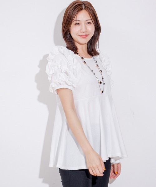 Jayro(ジャイロ)の「袖デコフリルプルオーバー(Tシャツ/カットソー・レディース・ブラック/ホワイト系その他・M)」の11枚目の写真