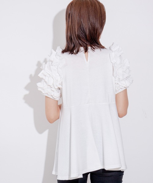 Jayro(ジャイロ)の「袖デコフリルプルオーバー(Tシャツ/カットソー・レディース・ブラック/ホワイト系その他・M)」の12枚目の写真