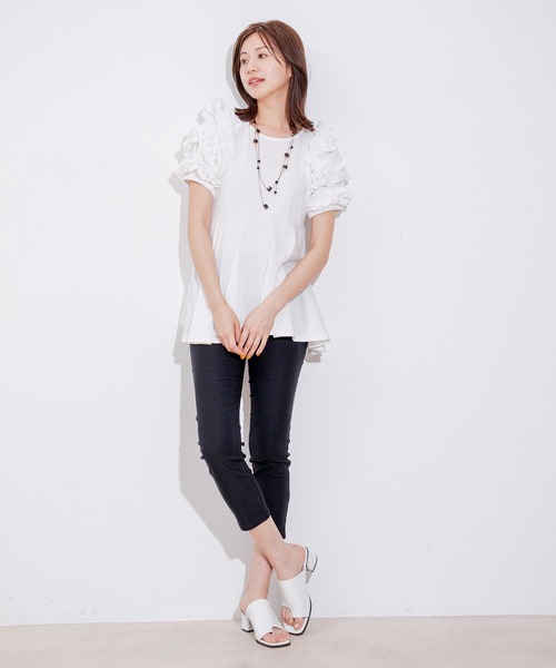 Jayro(ジャイロ)の「袖デコフリルプルオーバー(Tシャツ/カットソー・レディース・ブラック/ホワイト系その他・M)」の13枚目の写真