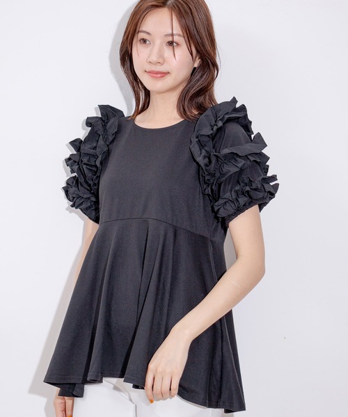 Jayro(ジャイロ)の「袖デコフリルプルオーバー(Tシャツ/カットソー・レディース・ブラック/ホワイト系その他・M)」の17枚目の写真