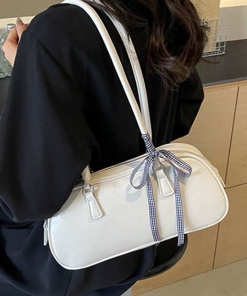 HALEY PESCA（ヘーリーペスカ）の「HALEY PESCA/【リボン付き】スクエアハンドバッグ（ハンドバッグ・レディース・ホワイト/ブラック/イエロー・FREE）」の2枚目の写真