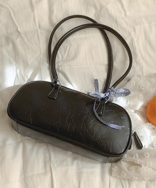 HALEY PESCA（ヘーリーペスカ）の「HALEY PESCA/【リボン付き】スクエアハンドバッグ（ハンドバッグ・レディース・ホワイト/ブラック/イエロー・FREE）」の3枚目の写真