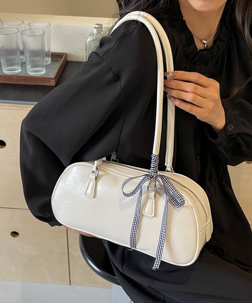 HALEY PESCA（ヘーリーペスカ）の「HALEY PESCA/【リボン付き】スクエアハンドバッグ（ハンドバッグ・レディース・ホワイト/ブラック/イエロー・FREE）」の7枚目の写真