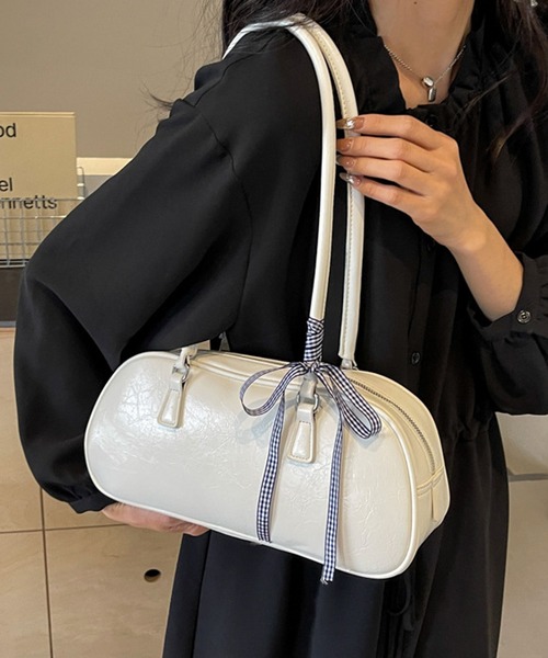 HALEY PESCA（ヘーリーペスカ）の「HALEY PESCA/【リボン付き】スクエアハンドバッグ（ハンドバッグ・レディース・ホワイト/ブラック/イエロー・FREE）」の5枚目の写真