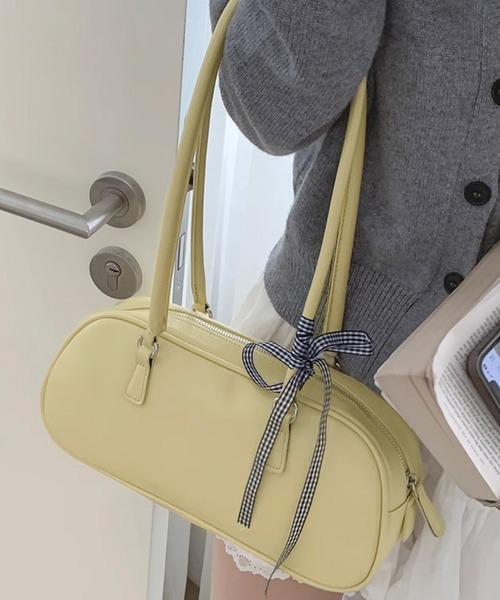 HALEY PESCA（ヘーリーペスカ）の「HALEY PESCA/【リボン付き】スクエアハンドバッグ（ハンドバッグ・レディース・ホワイト/ブラック/イエロー・FREE）」の10枚目の写真