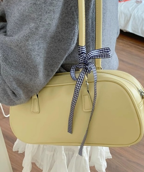 HALEY PESCA（ヘーリーペスカ）の「HALEY PESCA/【リボン付き】スクエアハンドバッグ（ハンドバッグ・レディース・ホワイト/ブラック/イエロー・FREE）」の9枚目の写真