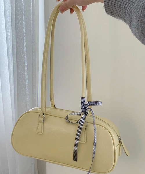 HALEY PESCA（ヘーリーペスカ）の「HALEY PESCA/【リボン付き】スクエアハンドバッグ（ハンドバッグ・レディース・ホワイト/ブラック/イエロー・FREE）」の8枚目の写真