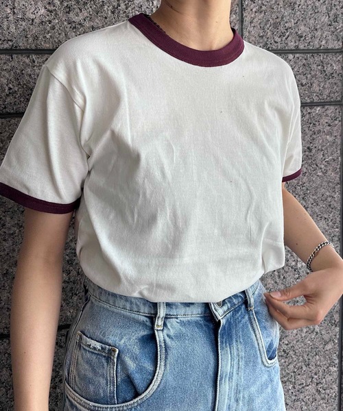 【関税込み】We11done カーキ Pierced Tシャツ セール】CROSS & STITCH / オープンエンド マックスウェイト
