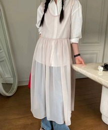 LYEON（リヨン）の「フリルショルダーシアーワンピース（ワンピース）」