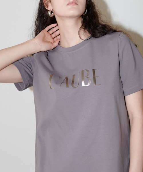LARUTA(ラルータ)の「【LARUTA】シルケットロゴTシャツ(Tシャツ/カットソー・レディース・ピンク/グレー/オフホワイト/ブラック・FREE)」の3枚目の写真
