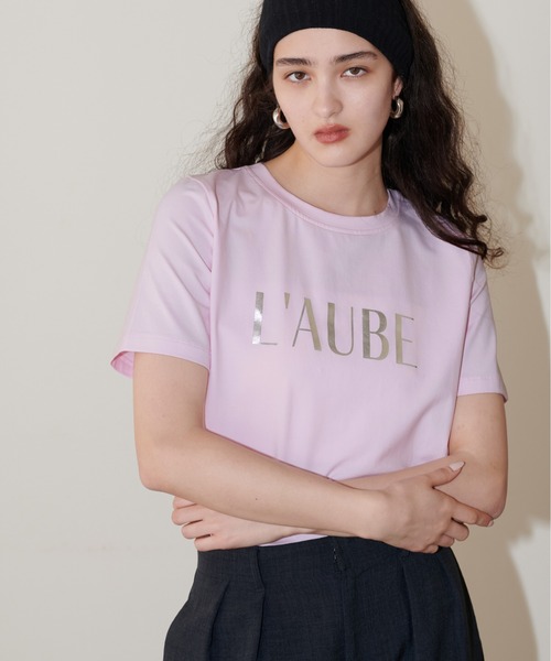 LARUTA(ラルータ)の「【LARUTA】シルケットロゴTシャツ(Tシャツ/カットソー・レディース・ピンク/グレー/オフホワイト/ブラック・FREE)」の4枚目の写真