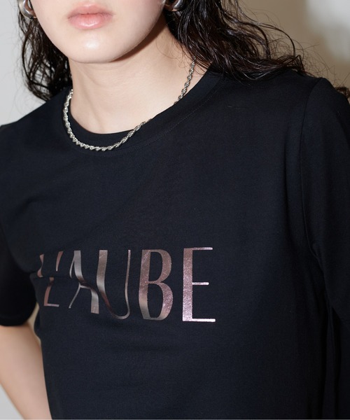 LARUTA(ラルータ)の「【LARUTA】シルケットロゴTシャツ(Tシャツ/カットソー・レディース・ピンク/グレー/オフホワイト/ブラック・FREE)」の2枚目の写真