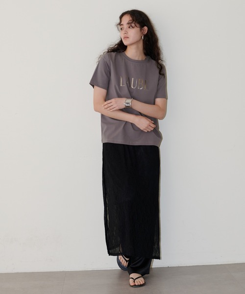 LARUTA(ラルータ)の「【LARUTA】シルケットロゴTシャツ(Tシャツ/カットソー・レディース・ピンク/グレー/オフホワイト/ブラック・FREE)」の20枚目の写真