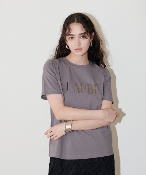 LARUTA(ラルータ)の「【LARUTA】シルケットロゴTシャツ(Tシャツ/カットソー・レディース・ピンク/グレー/オフホワイト/ブラック・FREE)」の21枚目の写真