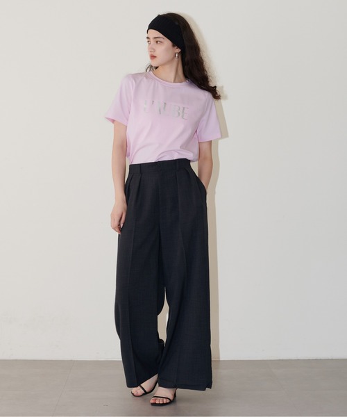 LARUTA(ラルータ)の「【LARUTA】シルケットロゴTシャツ(Tシャツ/カットソー・レディース・ピンク/グレー/オフホワイト/ブラック・FREE)」の14枚目の写真