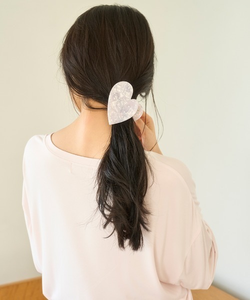 +❥❥厳選クリップコーナー115キラキラパール付ハートのバンズクリップ4.5cm ❥❥厳選クリップコーナー115キラキラパール付ハートのバンズ
