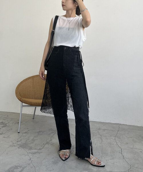 CAPRICIEUX LE'MAGE（カプリシューレマージュ）の「レースラップスカート（スカート・レディース・ホワイト/ブラック・FREE）」の9枚目の写真