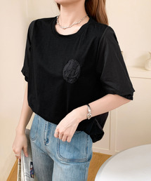 リボン刺繍デザインオーバーサイズTEE