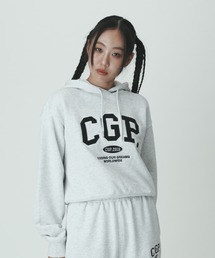 コードグラフィー　ショート　パーカー　グレー Women) CGP Arch Logo Crop Hoodie（パーカー）｜codegraphy