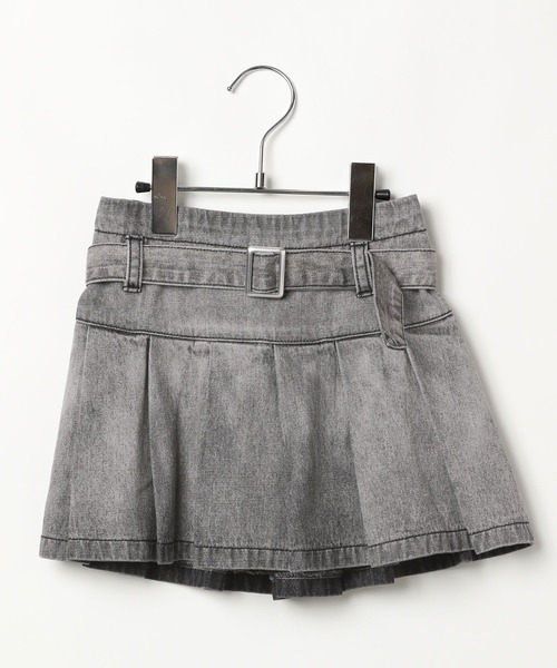 10C REPIPI（ジューシーレピピ）の「【10C REPIPI】ベルト付きデニムプリーツスカート（デニムスカート・キッズ・ブラック/ライトブルー/ブラック系その他/ブルー系その他・110cm/120cm/130cm）」の6枚目の写真