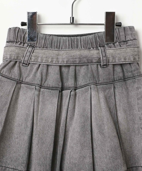 10C REPIPI（ジューシーレピピ）の「【10C REPIPI】ベルト付きデニムプリーツスカート（デニムスカート・キッズ・ブラック/ライトブルー/ブラック系その他/ブルー系その他・110cm/120cm/130cm）」の10枚目の写真