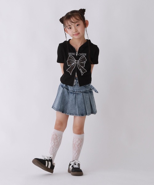 10C REPIPI（ジューシーレピピ）の「【10C REPIPI】ベルト付きデニムプリーツスカート（デニムスカート・キッズ・ブラック/ライトブルー/ブラック系その他/ブルー系その他・110cm/120cm/130cm）」の13枚目の写真