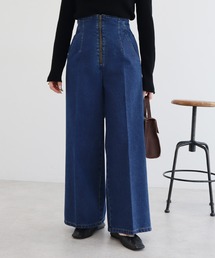 フロントジップデニムパンツ