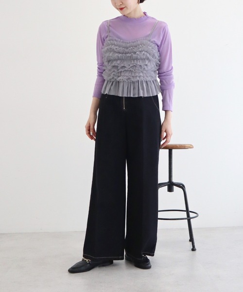 earth music&ecology(アースミュージックアンドエコロジー)の「フロントジップデニムパンツ(デニムパンツ・レディース・ブラック/ブルー系その他・S/M)」の9枚目の写真