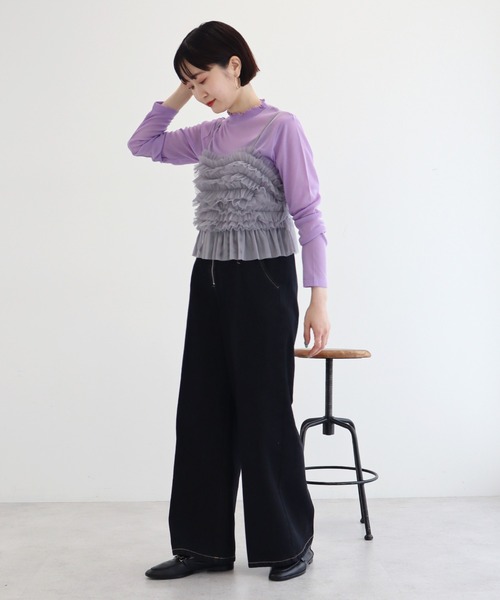 earth music&ecology(アースミュージックアンドエコロジー)の「フロントジップデニムパンツ(デニムパンツ・レディース・ブラック/ブルー系その他・S/M)」の7枚目の写真