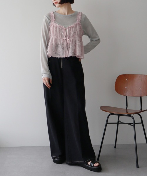 earth music&ecology(アースミュージックアンドエコロジー)の「フロントジップデニムパンツ(デニムパンツ・レディース・ブラック/ブルー系その他・S/M)」の20枚目の写真