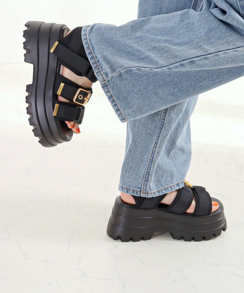 LOVEHUNTER(ラブハンター)の「LOVE HUNTER / 3ベルトトリプルソール スポーツサンダル (1678)(サンダル・レディース・ブラック・SS/S/M/L/LL/3L)」の7枚目の写真