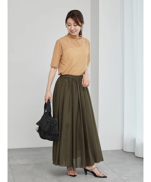 Te chichi(テチチ)の「ハイネックシアーオールラウンドトップス(Tシャツ/カットソー・レディース・ブラウン/グリーン/ブラック/オフホワイト/グレー・F)」の22枚目の写真