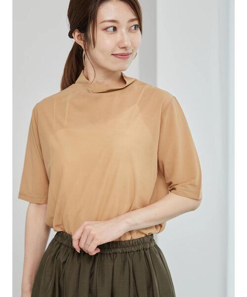 Te chichi(テチチ)の「ハイネックシアーオールラウンドトップス(Tシャツ/カットソー・レディース・ブラウン/グリーン/ブラック/オフホワイト/グレー・F)」の20枚目の写真