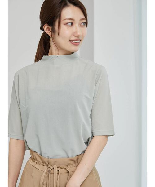 Te chichi(テチチ)の「ハイネックシアーオールラウンドトップス(Tシャツ/カットソー・レディース・ブラウン/グリーン/ブラック/オフホワイト/グレー・F)」の17枚目の写真