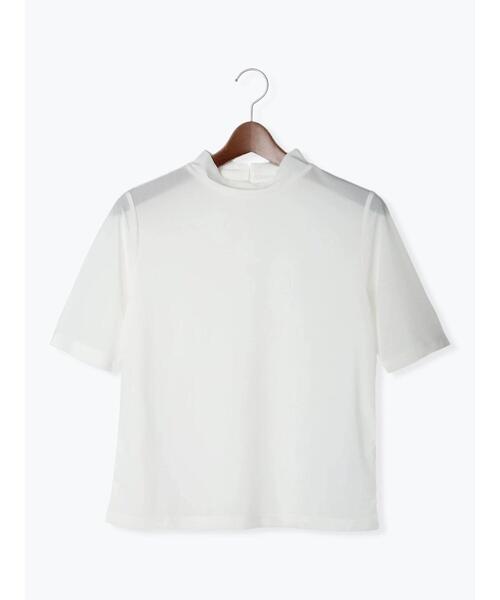 Te chichi(テチチ)の「ハイネックシアーオールラウンドトップス(Tシャツ/カットソー・レディース・ブラウン/グリーン/ブラック/オフホワイト/グレー・F)」の16枚目の写真