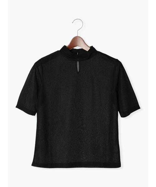 Te chichi(テチチ)の「ハイネックシアーオールラウンドトップス(Tシャツ/カットソー・レディース・ブラウン/グリーン/ブラック/オフホワイト/グレー・F)」の14枚目の写真