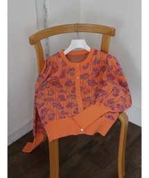 カーディガン/ボレロ（オレンジ/橙色系・花柄・ボタニカル柄