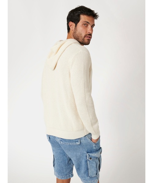 Guess(ゲス)の「DERIK Hoodie Ls Stitched Sweater パーカー(パーカー・メンズ・ブラック/ホワイト・MEDIUM/X-LARGE/LARGE)」の4枚目の写真