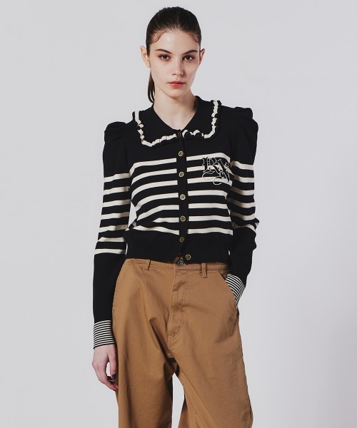 ダブルスタンダードクロージング　ダブスタパルショルダーボーダーニットカーディガン DOUBLE STANDARD CLOTHING（ダブルスタンダードクロージング）の