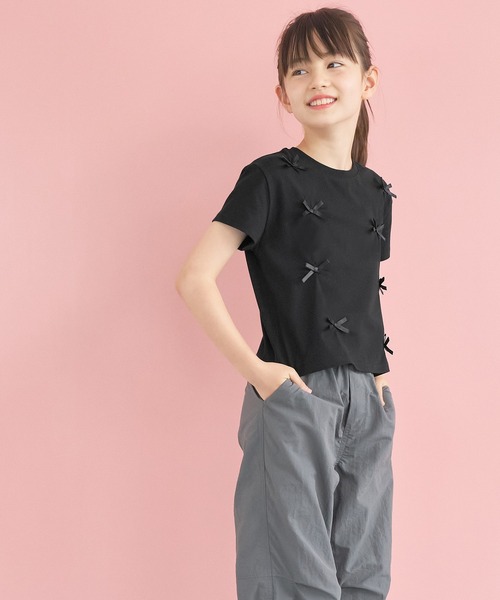 エルメス HERMES可愛いロゴリボン半袖Tシャツ☆ＬＡ白赤コットンカットソー HERMES エルメス ボルデュック リボン 半袖Tシャツ コットン 白