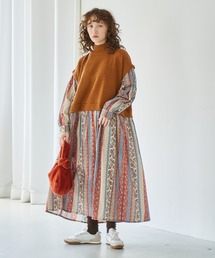 Kelen（ケレン）の「「KELEN/ケレン」ペイズリープリントコンビデザインドレス（ワンピース）」