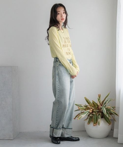 LOWRYS FARM（ローリーズファーム）の「ＣＯＮＥ／オリカエシローライズ　131364（デニムパンツ・レディース・グレー/ブルー・MEDIUM/LARGE）」の4枚目の写真