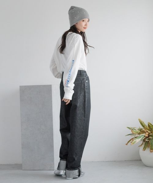 LOWRYS FARM（ローリーズファーム）の「ＣＯＮＥ／オリカエシローライズ　131364（デニムパンツ・レディース・グレー/ブルー・MEDIUM/LARGE）」の12枚目の写真