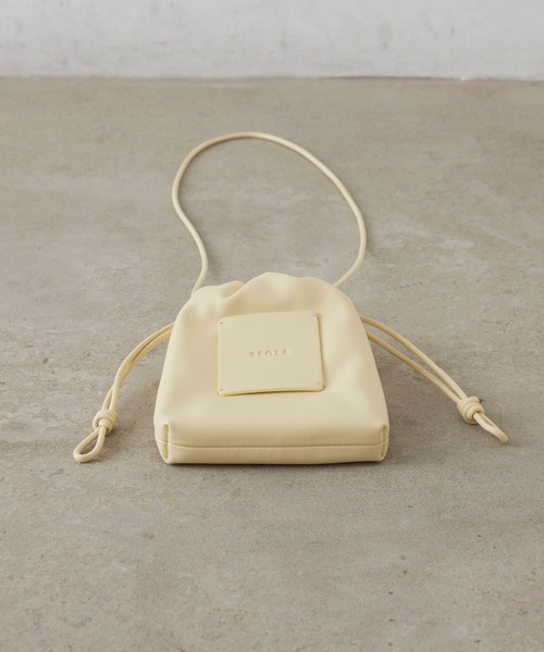 EFOLE（エフォル）の「Logo patch mini shoulder bag / ロゴパッチ ミニ ショルダー バッグ（エコバッグ/サブバッグ・レディース・ピンク系その他/サックスブルー/グリーン/イエロー/オフホワイト・FREE）」の9枚目の写真