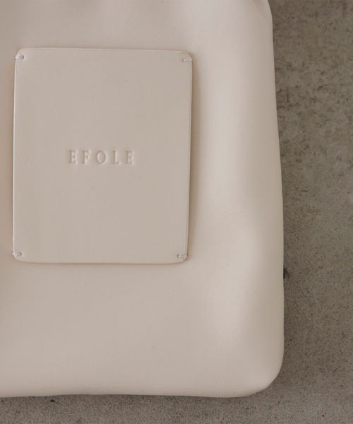 EFOLE（エフォル）の「Logo patch mini shoulder bag / ロゴパッチ ミニ ショルダー バッグ（エコバッグ/サブバッグ・レディース・ピンク系その他/サックスブルー/グリーン/イエロー/オフホワイト・FREE）」の14枚目の写真