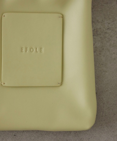 EFOLE（エフォル）の「Logo patch mini shoulder bag / ロゴパッチ ミニ ショルダー バッグ（エコバッグ/サブバッグ・レディース・ピンク系その他/サックスブルー/グリーン/イエロー/オフホワイト・FREE）」の16枚目の写真