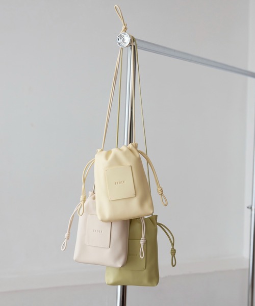 EFOLE（エフォル）の「Logo patch mini shoulder bag / ロゴパッチ ミニ ショルダー バッグ（エコバッグ/サブバッグ・レディース・ピンク系その他/サックスブルー/グリーン/イエロー/オフホワイト・FREE）」の21枚目の写真