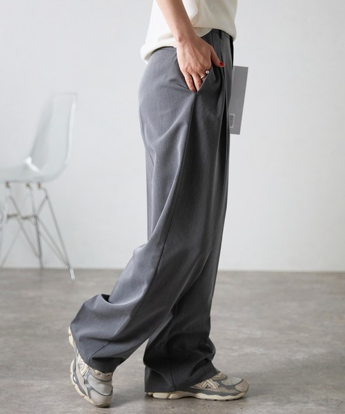 meilmada（メイルマダ）の「ハイウエストツータックスラックスパンツ（スラックス・レディース・グレー/アイボリー/ブラック・36/38）」の8枚目の写真