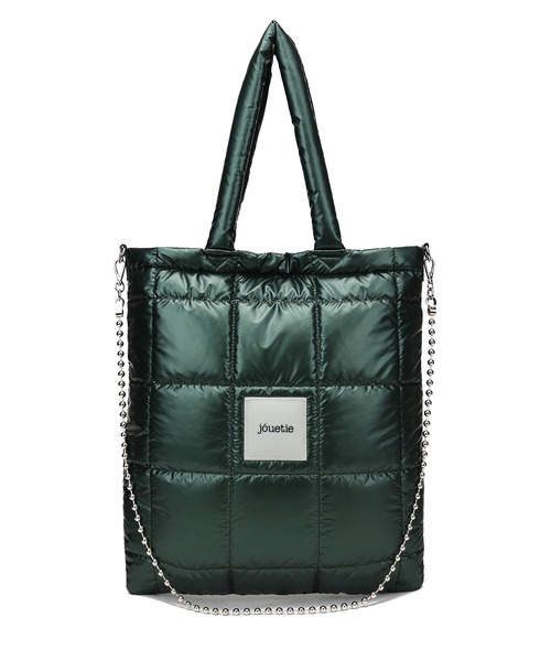 jouetie(ジュエティ)の「【jouetie/ジュエティ】メタリックナイロンキルティング フラットトートバッグ(ボールチェーンショルダー付)(トートバッグ・レディース・ネイビー/シルバー/ピンク/グリーン/ブラック・FREE)」の7枚目の写真